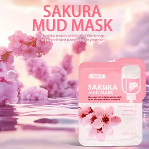 3pcs of Cherry Blossom Mud Mask Single Piece 5g, Moisturizing, Hydrating, Deep Cleansing Skin, Suitable for All Skin Types, Mud Mask
