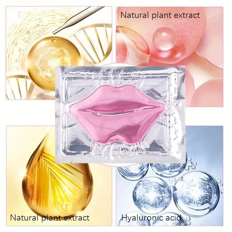 3 Piece Hyaluronic acid Pink Crystal Lip Mask Patch for Hydrated Lips, Moisturizing And Hydrating Anti-Dry Lip Care &amp; &amp; Lip Sleeping &amp; Lip Nourishes &amp; Lip Soothing Mother Gifts Set Gifts for Women.