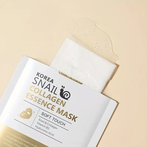 LAIKOU KOREA Snail Collagen Essence Mask - Hypoallergenic &amp; Formaldehyde-Free, Intense Moisturizing &amp; Nourishing for All Light Beige Types Including Dry Light Beige,
